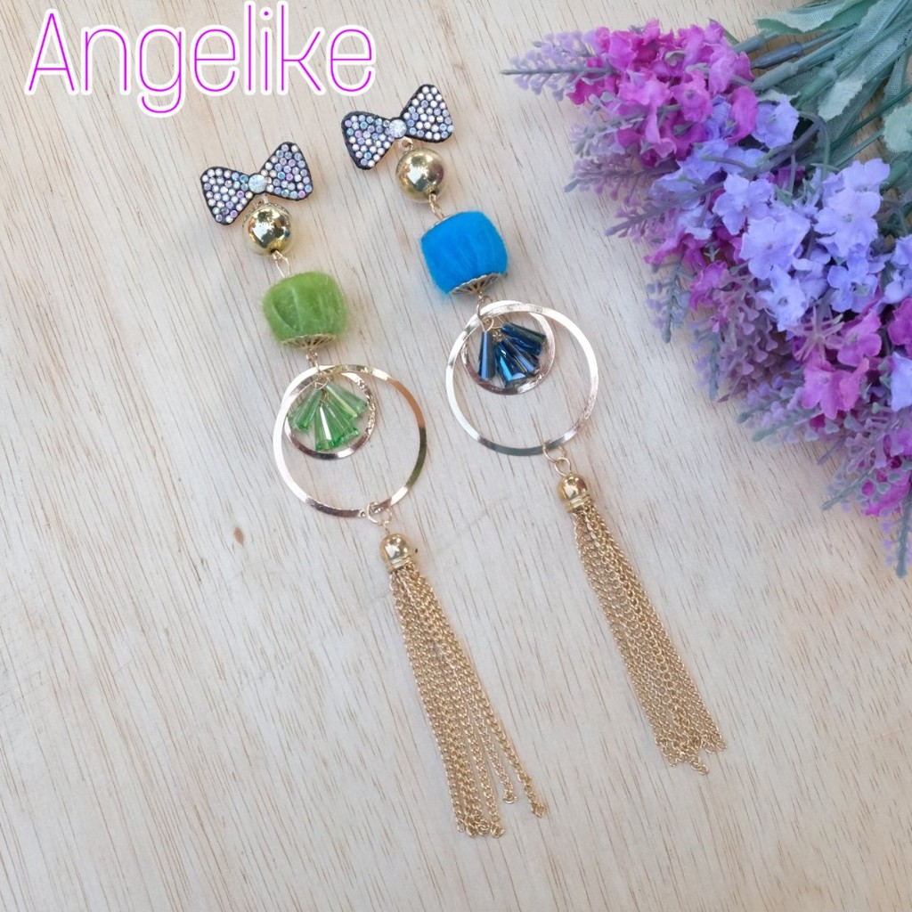 Mdl G0001 Bros Dagu Juntai Panjang Pompom Cantik Aksesoris Hijab