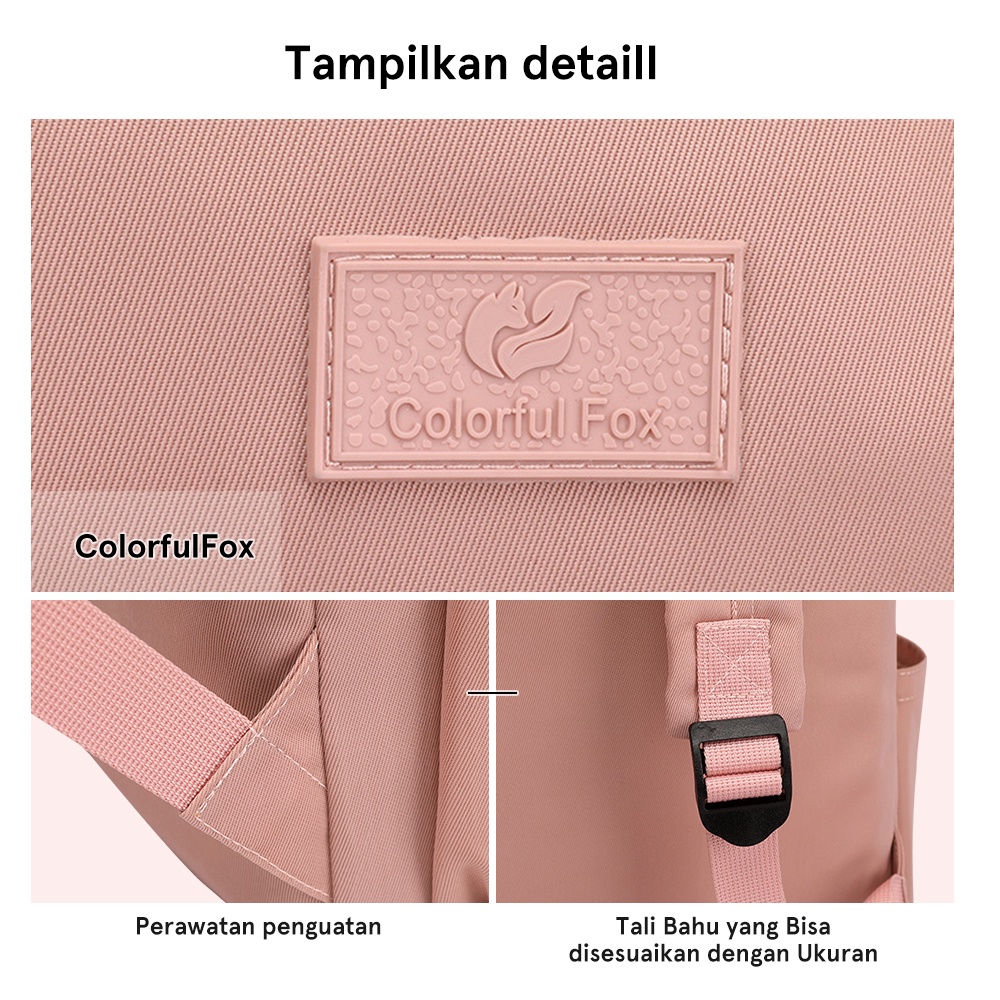 Colorful fox 0423 Ransel Wanita laptop  anti air- Backpack taskantor tastravel tasransel tas branded