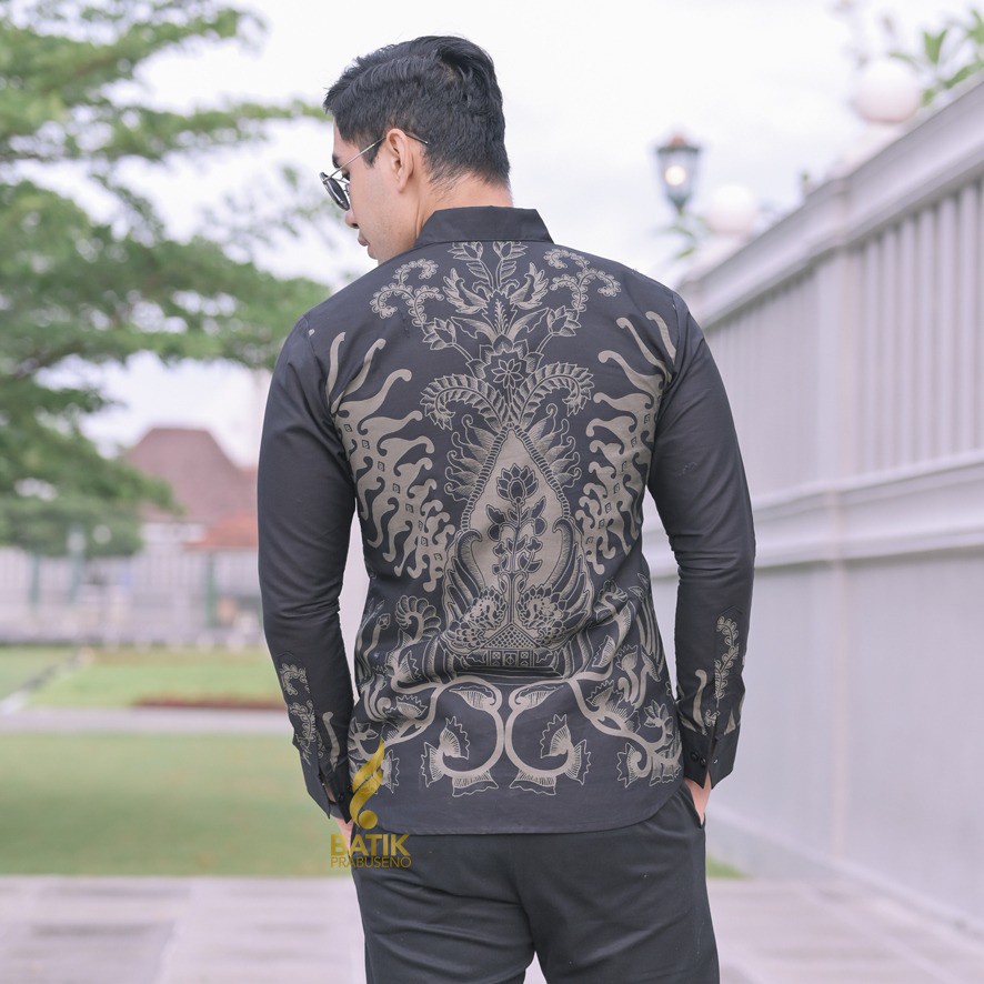Kemeja Baju Batik Pria Cowok Laki Laki Slimfit Full Lapis Furing Lengan Panjang Lengan Pendek 48