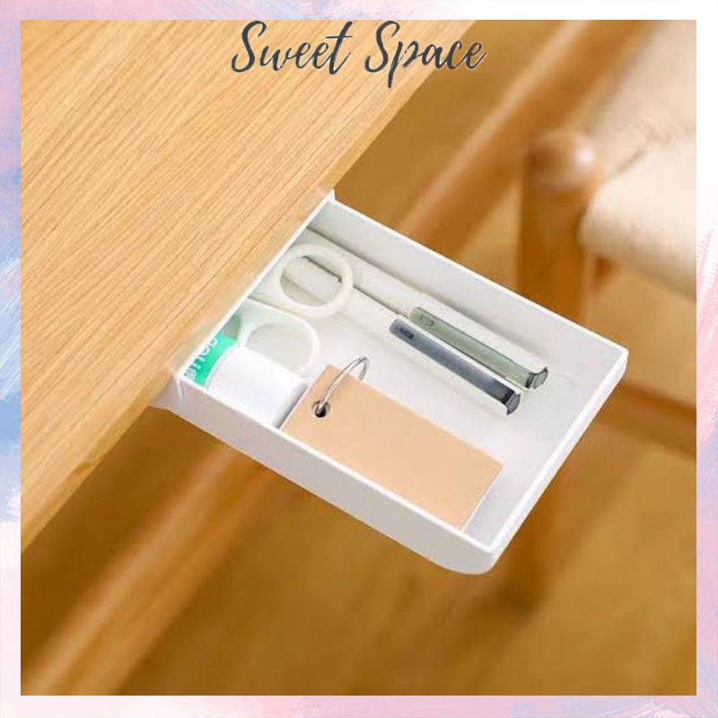 LACI TEMPEL BAWAH MEJA LACI MINI TEMPELAN DRAWER TEMPEL EXTENSION KAPASITAS BESAR [SWEETSPACE]