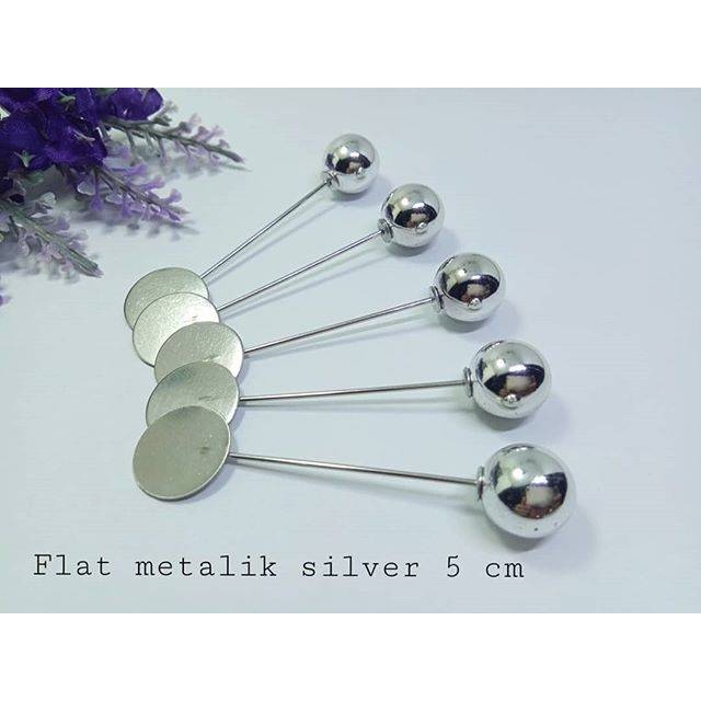 Tuspin flat metalik silver 5 cm