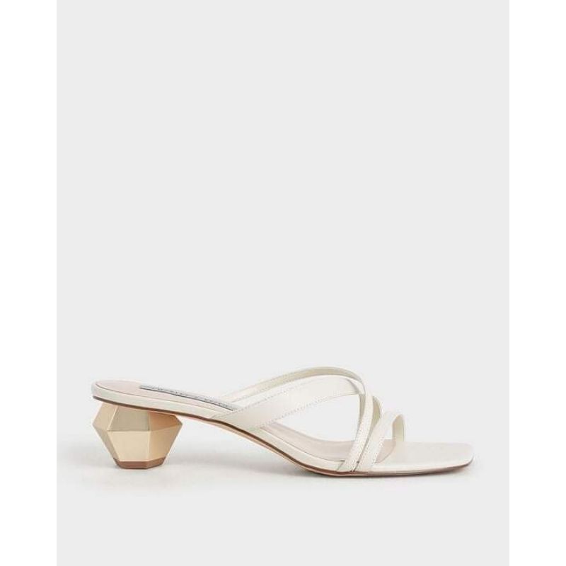 Cnk Cross Strap Heeled Mules Sandal Ck Heels 00863