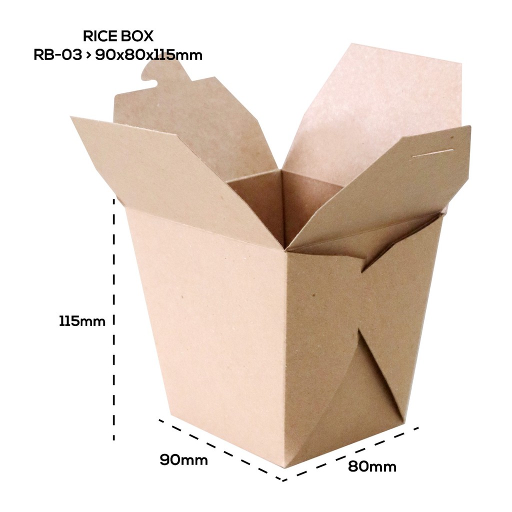 Paperbowl XL Foodpail XL Ricebox XL (RB3K4- 8X9X11.5 Cm)