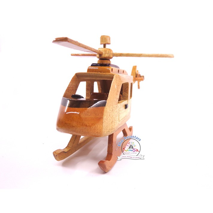 Helicopter Miniatur  Diecast Mainan Pesawat Kayu Peraga Edukatif