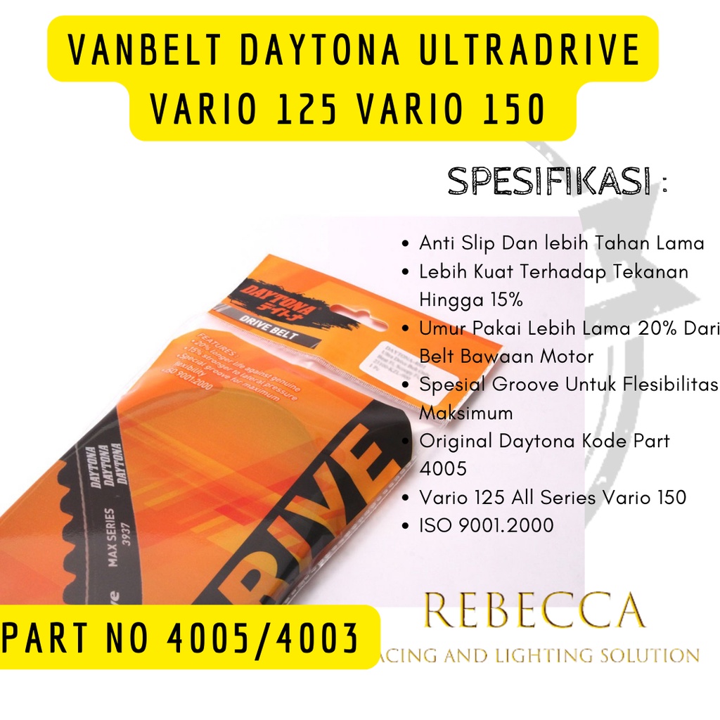 Vanbelt Fanbelt Vbelt Panbel Vario 125 Vario 150 Racing Daytona Ultradrive Original