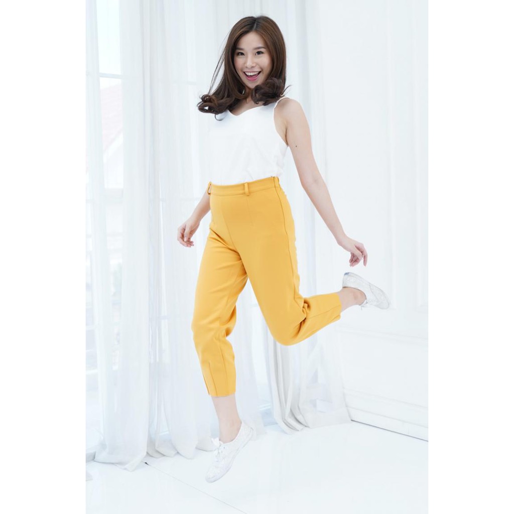 JANE COLLECTION || Celana Panjang High Waist Celana Kerja Wanita Kulot Korea Casual Hangout Polos Coklat Jade Pants