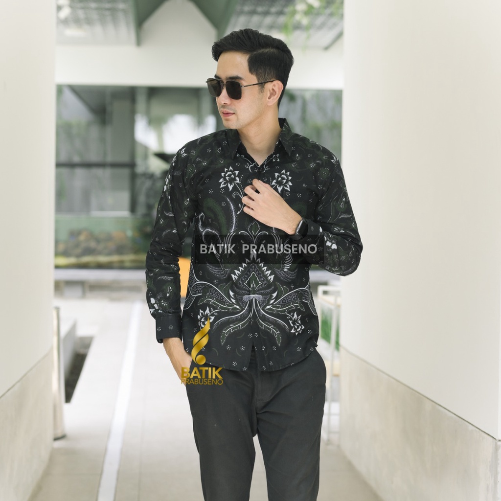 ABIYASA Kemeja Batik Pria Lengan Panjang Slim Fit Full Furing Jumbo Modern Premium Hem Atasan Cowok Anak Muda Dewasa Mewah Bahan Katun Printing Tangan Halus Tebal Seragam Kerja Casual Kantor Terbaru 2021 Solo Jakarta COD Formal XXL