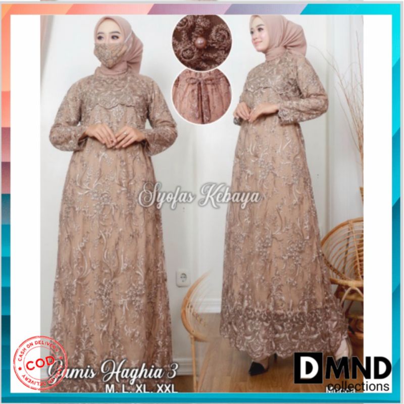 gamis haghia 3 - gamis modern - gamis mewah - gamis terbaru - gamis kekinian