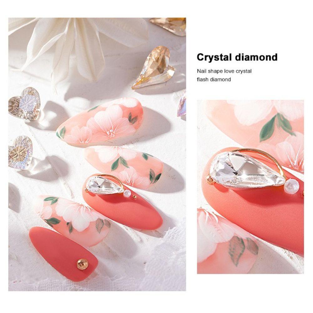 AUGUSTINA Agustina Wanita Kuku Charms Fashion Gadis Droplet Bentuk Kuku Kecantikan Manicure Aksesoris DIY Bahan Kuku 3D Dekorasi Kuku