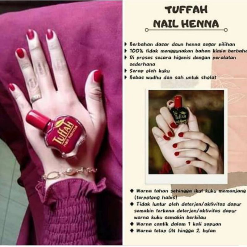 Kuteks Halal Muslimah Tuffah Nail Henna Pacar Kuku Halal