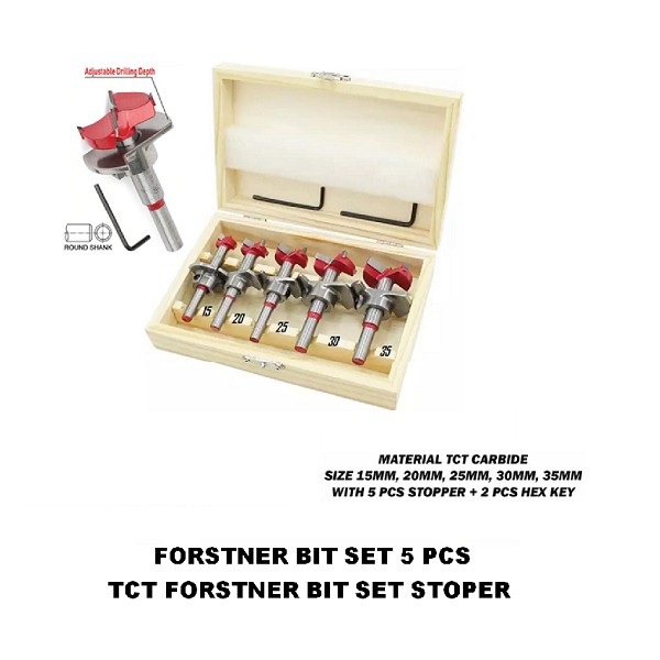 MAILTANK Router Bit Set 5 Pcs / Fostener Bit Set 5pcs / Mata Router / Profil / Trimmer Kayu