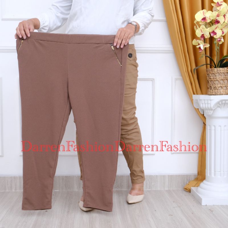 Luna Pants Zipper Jumbo XXL fit XXXL . Celana Panjang Katun Zipper Jumbo . Celana Panjang Jumbo