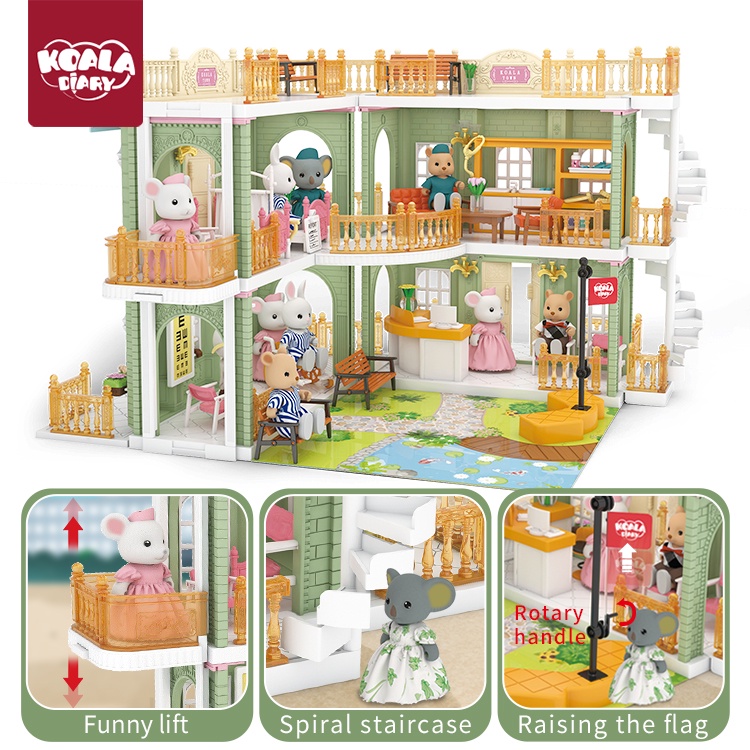 Koala Diary Hospital Playhose DIY Doll House Koala Town Hospital Mainan Rumah Boneka Rumah Sakit