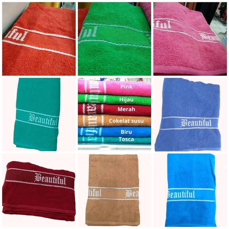 Handuk Mandi Besar Beauty / Beautiful Tebal Menyerap Air Ukuran 70x140cm