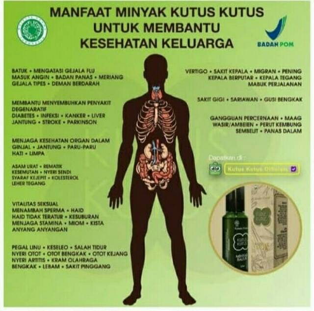 [FREE Pure Kids Inhalant] Kutus-Kutus Minyak Herbal Organic 100ml 100% ORIGINAL Kutuskutus