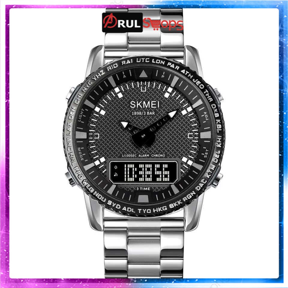 ARS - SKMEI Jam Tangan Pria Luxury Stainless Steel Wristwatch - 1898