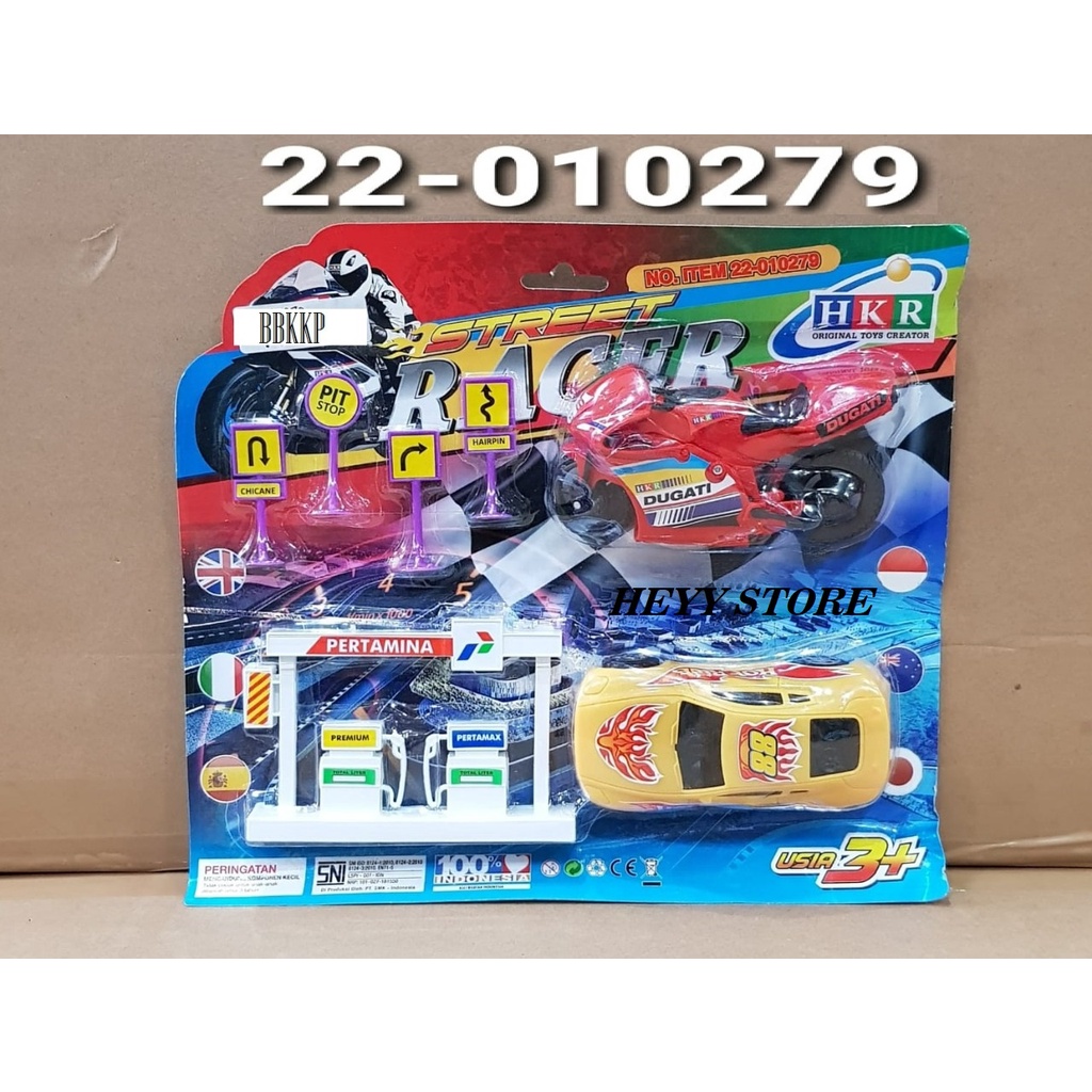 MAINAN STREET RACER 22-10279 MAINAN MOBIL RACING SET  MAINAN ANAK LAKI LAKI MAINAN PERTAMINA SPBU MO