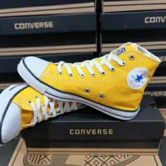 SEPATU CONVERSE OX KUNING SUNFLOWER MODEL TINGGI