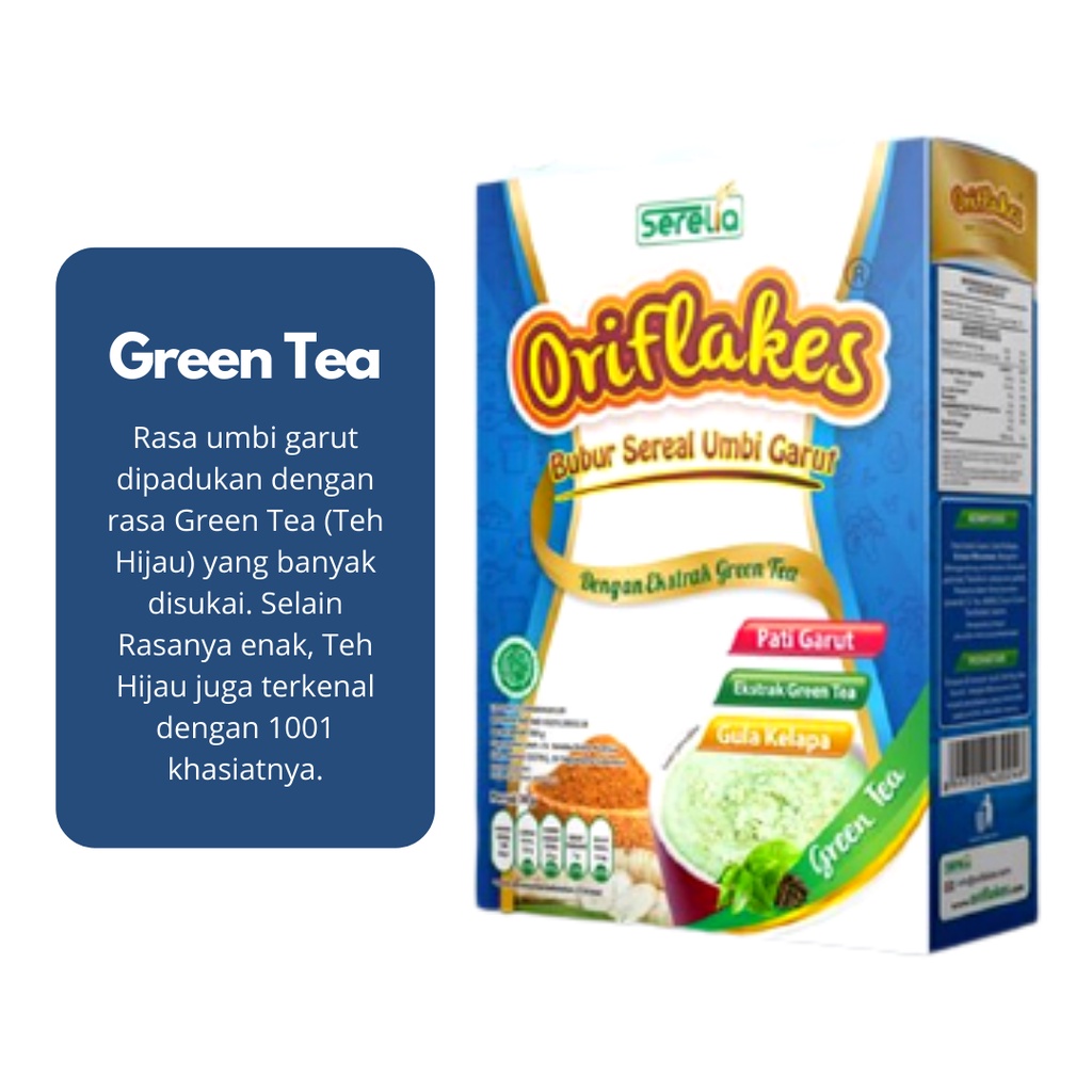 

Oriflakes GREEN TEA Sereal Umbi Garut Slim Diet 350 gram