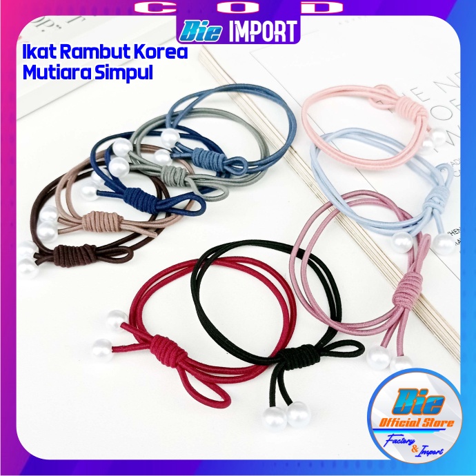 Ikat Rambut Korea Mutiara 2 Layer Korean Style Impor Best Seller