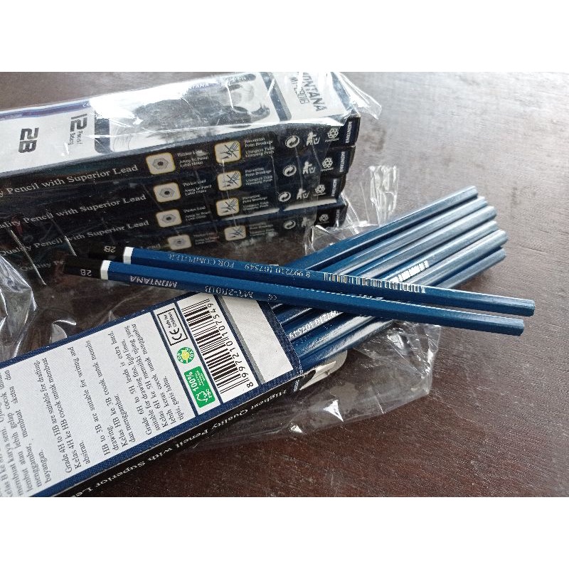 (12pcs) Pensil 2b STARK MONTANA Biru Murah Grosir/ Alat Tulis Pencil 2B