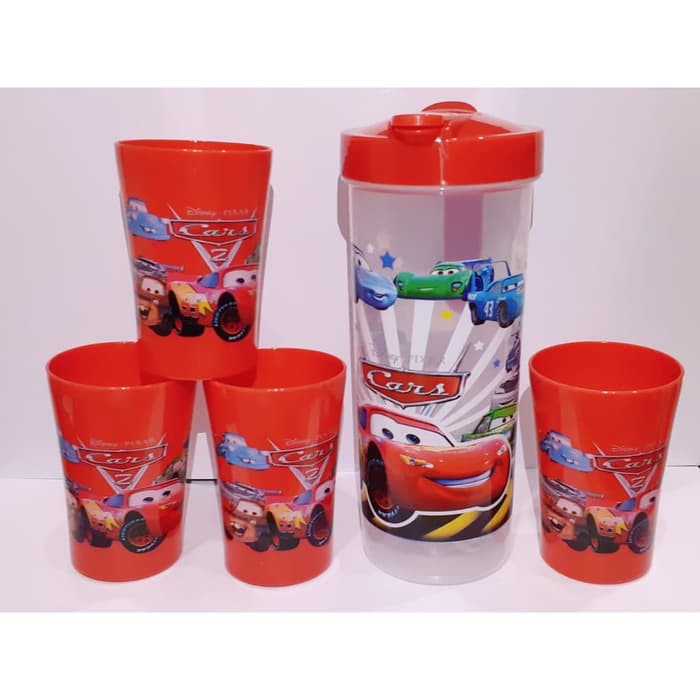 TERLARIS / HARGA PROMO TEKO GELAS SET PLASTIK KARAKTER 5 IN 1 RANDOM BARANG UNIK