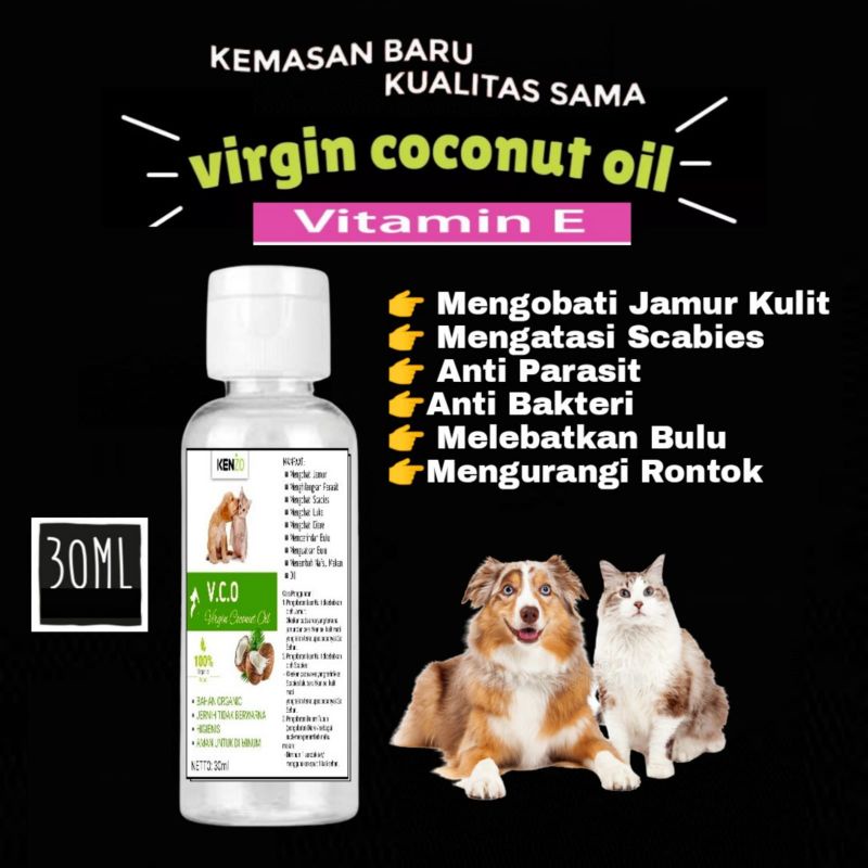 30ml MINYAK VCO Vitamin / Obat Alami Scabies / Skabies  Jamur  Luka Abses Koreng Infeksi Heirballs Masalah Pencernaan Melebatkan dan Pertumbuhan Bulu Diare Perawatan Kulit Nafsu Makan Gembul  Menguatkan Tulang Untuk Hewan / Binatang  Kucing Anjing Hamster