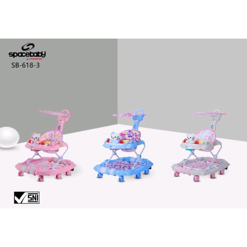 Baby Walker Space Baby Lucu Ada Musik Lampu