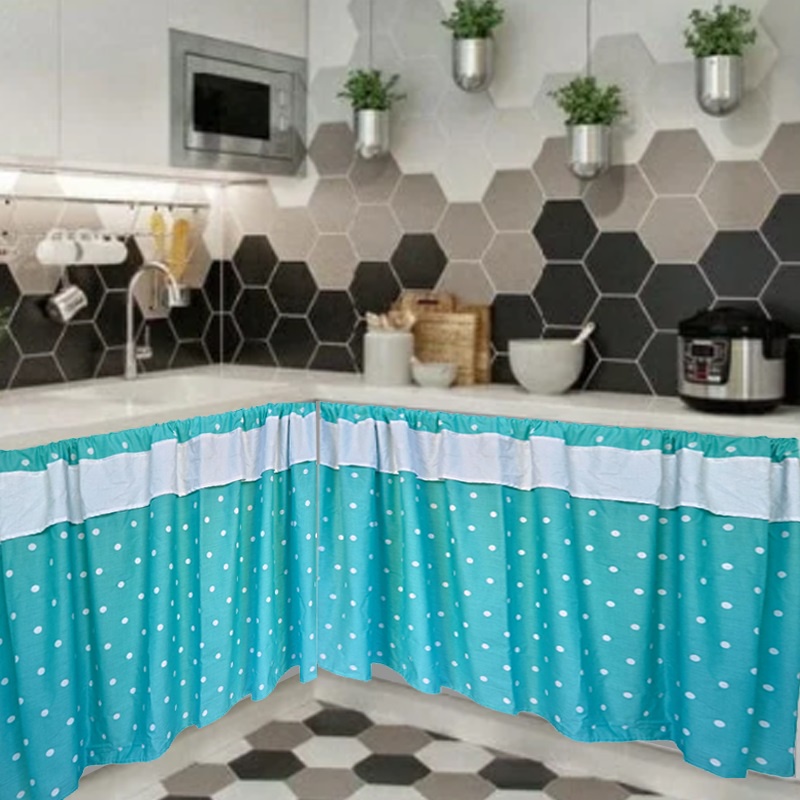 Gorden kolong dapur hordeng kolong dapur poni polkadot