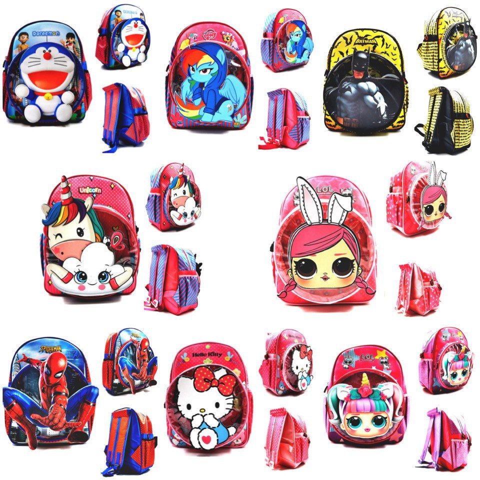 PA TAS SEKOLAH TK / PAUD ANAK IMPORT LAKI PEREMPUAN SUPERHERO / LOL / UNICORN / PONY / HELLO KITTY BE / TA027