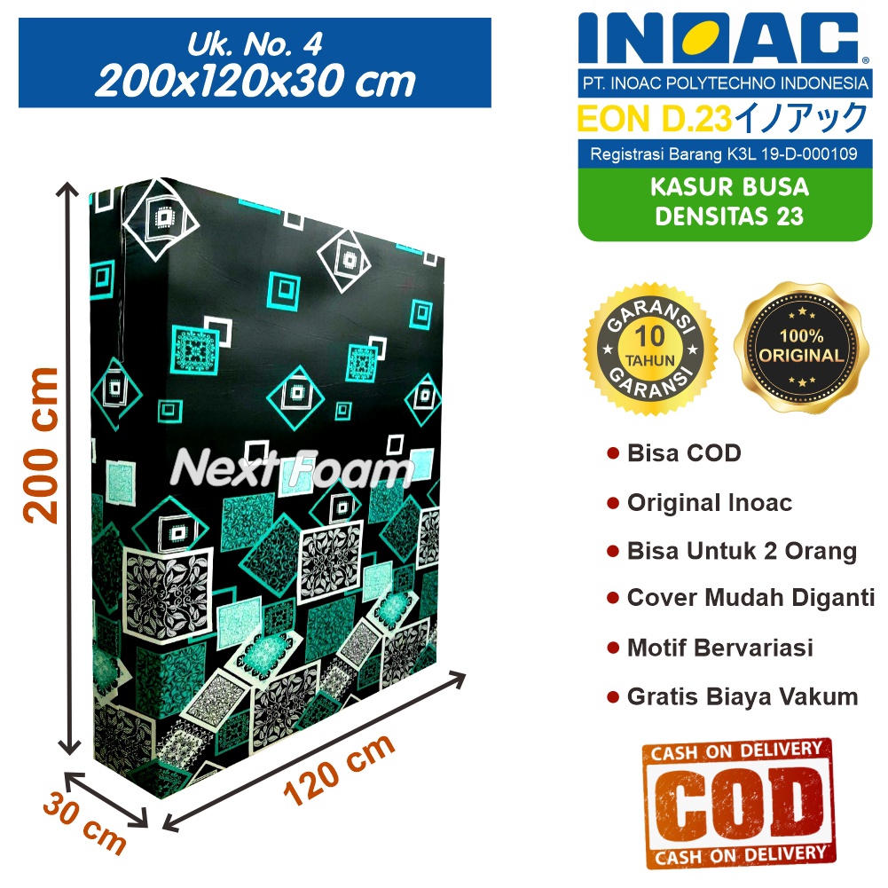 Kasur Busa Inoac Ukuran No 4 200x120x30 cm Tebal 30 cm EON D23 ORIGINAL INOAC Garansi 10 Tahun Asli