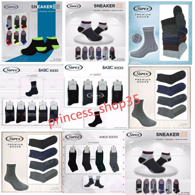 Kaos Kaki Pria Sorex Men Socks Art M5001/M5002/M5004/5101/5102