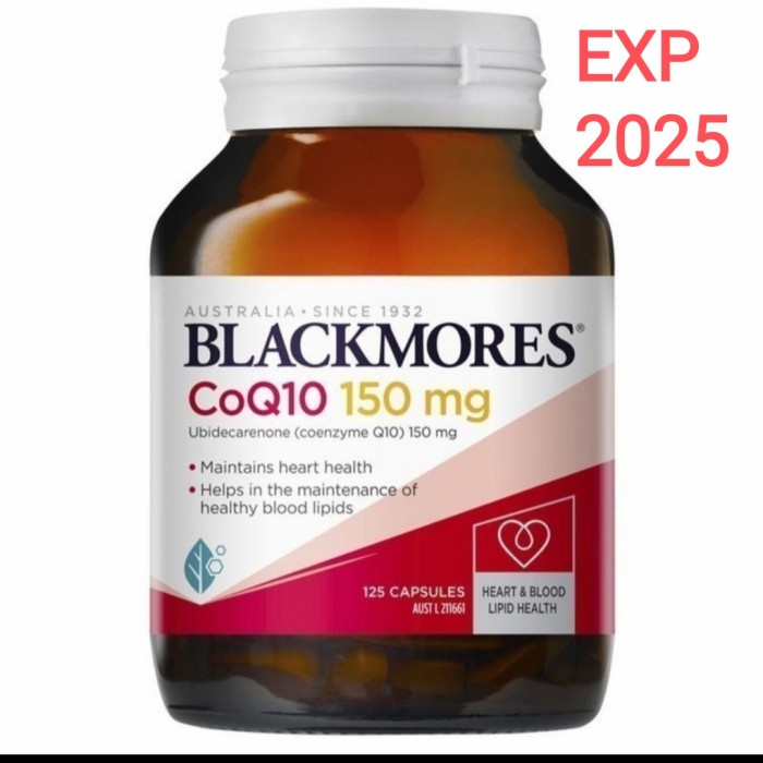 {cantikstore} Blackmores CoQ10 150mg 150 mg 125 Kapsul Capsules Caps Coenzyme Q10 Murah