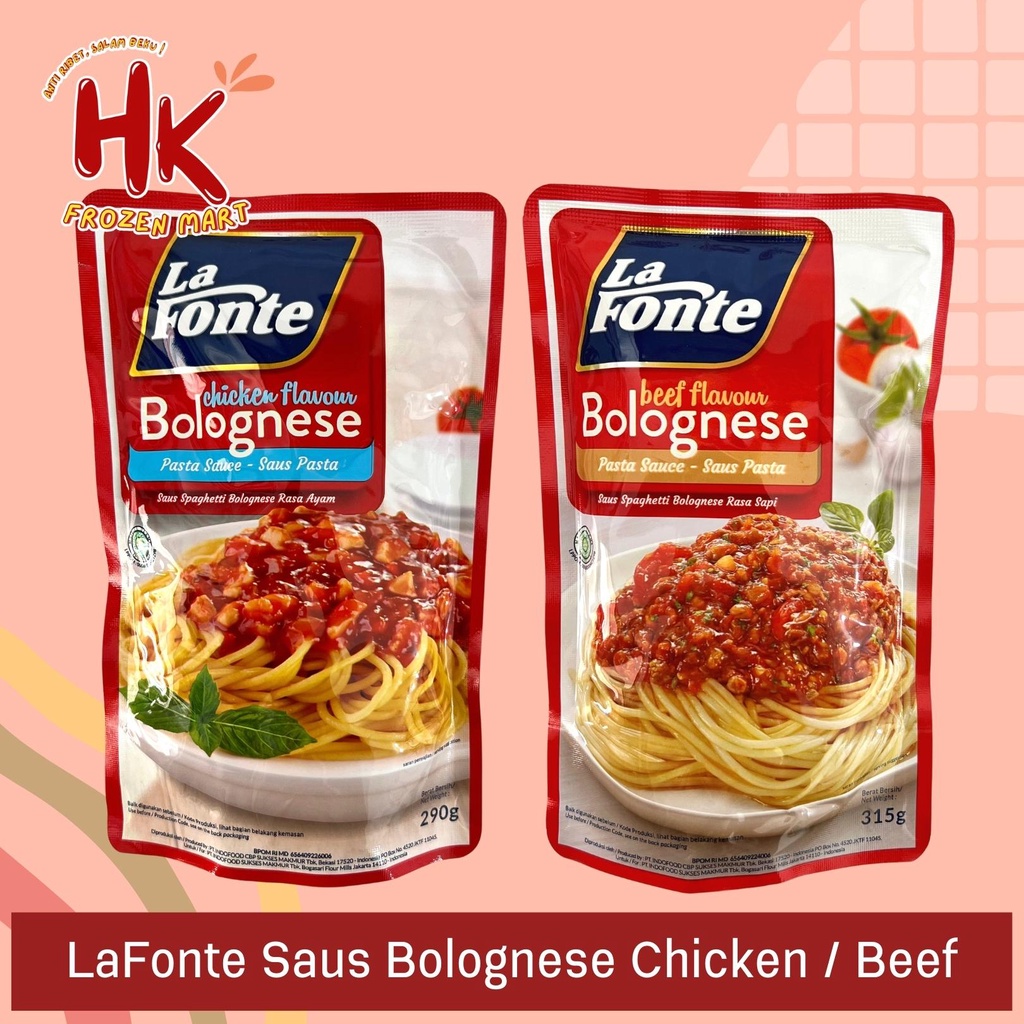 

La Fonte Saus Bolognese Chicken 290gr & Beef 315gr (spaghetti lafonte) HK Frozen Mart