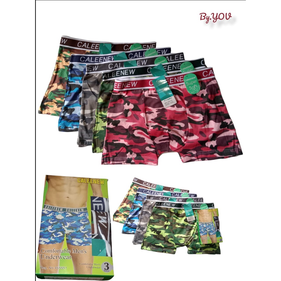 3PCS CALEENEW ARMY - CD CELANA DALAM BOXER REMAJA PRIA / READY JUGA SATUAN