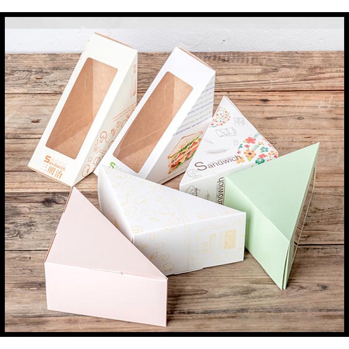 Box Sandwich Segitiga Roti Tawar Bread Kotak Dus Box Sandwich Segitiga