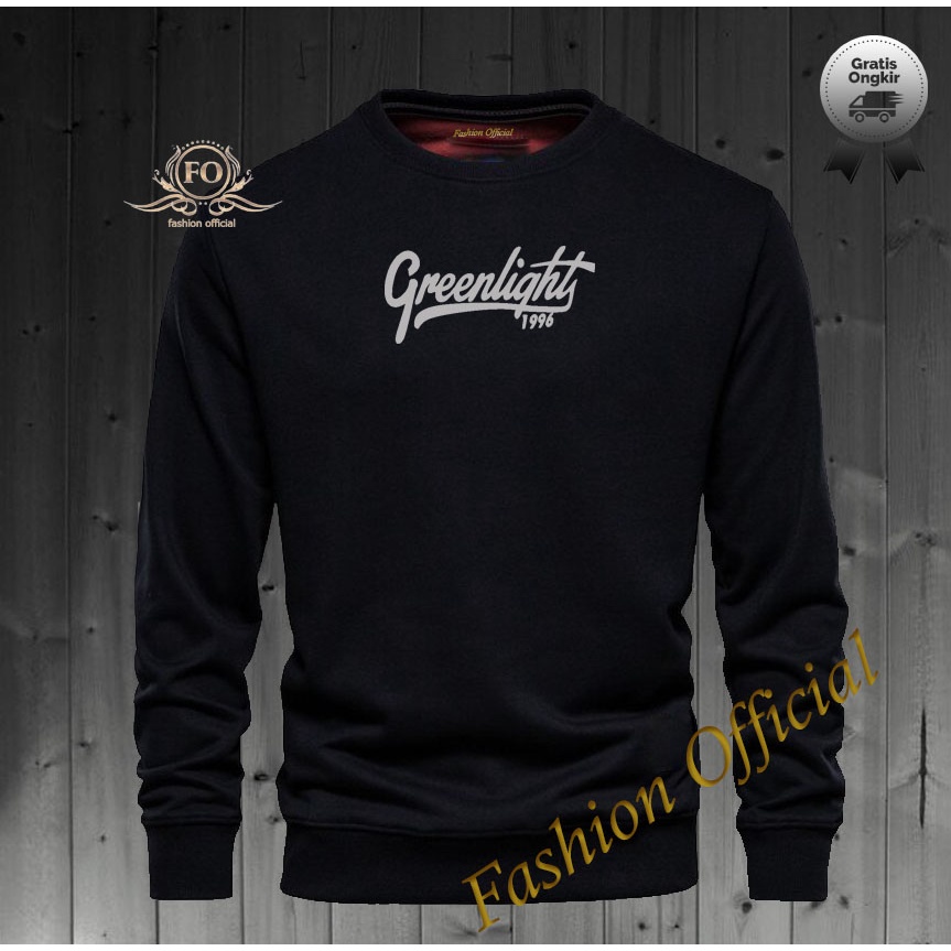 Baju Sweater Hoodie Distro Greenlight 1996 Text Silver Premium Quality Sweater Pria Wanita Distro Te