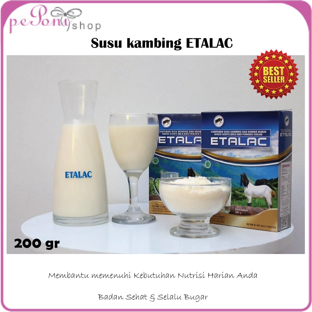 

Susu kambing ETALAC - Susu kambing tanpa campuran gula 200 gr - Susu Kambing bubuk