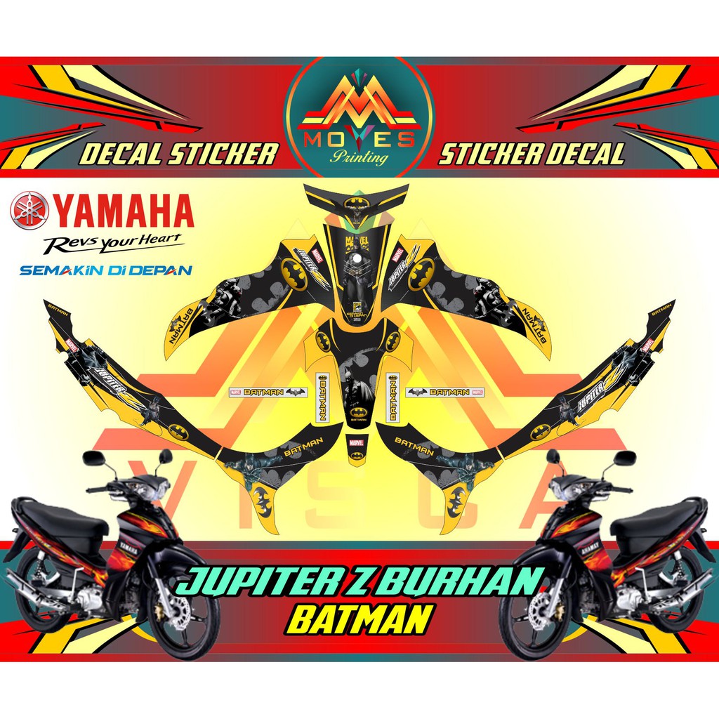 Jual Decal Sticker Yamaha Jupiter Z Burhan Striping Motor Jupiter Z Burhan BATMAN Indonesia Shopee Indonesia