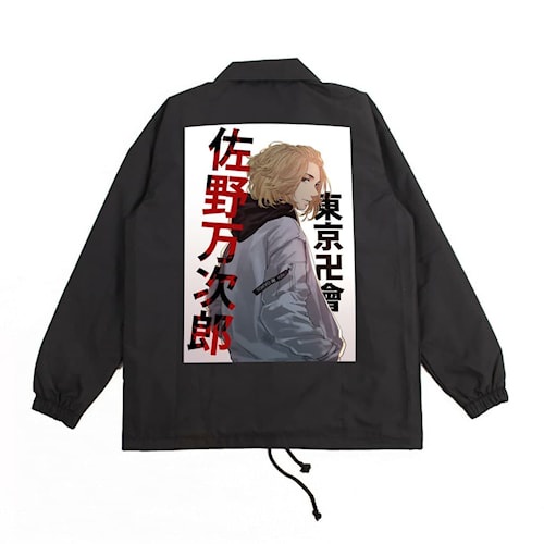 Jaket Jacket Coach Hoodie//Sweater Pria Parasut Anti Air (Coach Revengers Mikey Black)