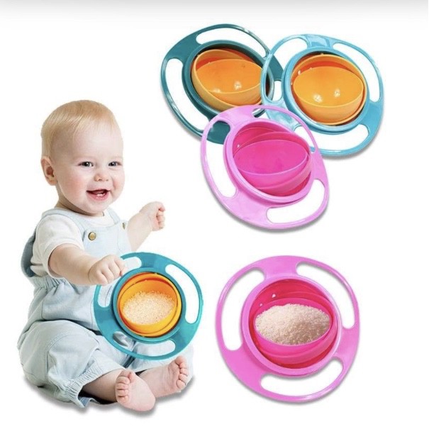 Kids Rotatable Spiling Resistant Bowl