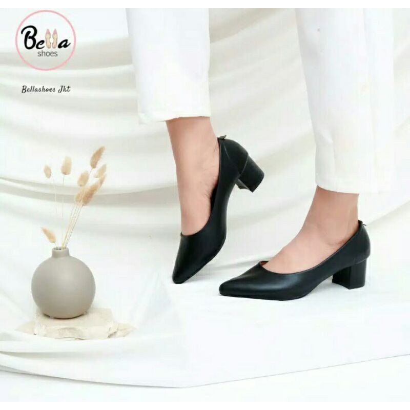 heels wanita hak 5 cm simpel dan terbaru h22