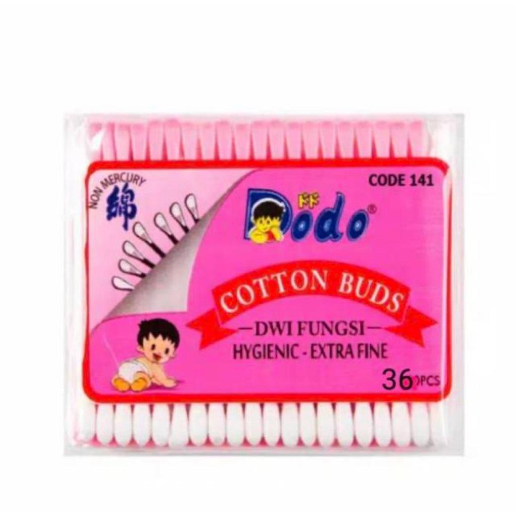 Dodo Cotton Bud Buds Swab Korek Kuping Pembersih Telinga Earpick Dwifungsi Multi Fungsi Isi 36