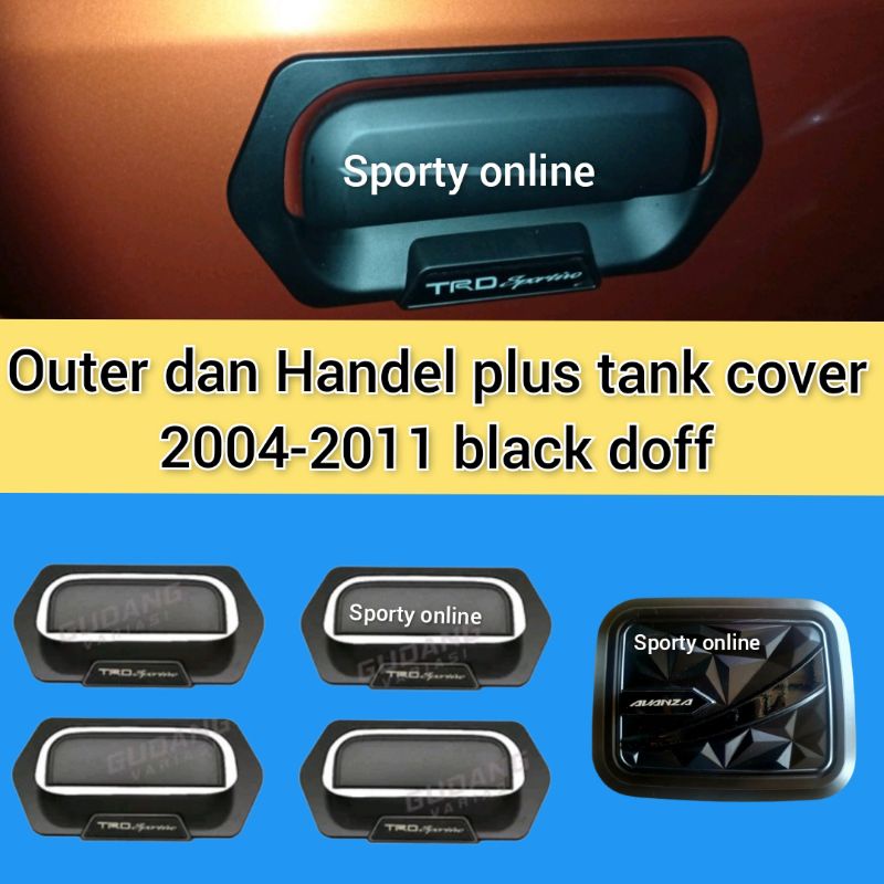 outer dan handel plus tank cover avanza xenia 2004-2011 Black doff