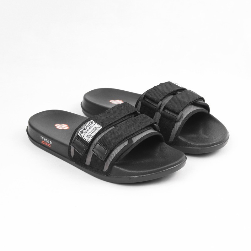 Footwear21.Id  -  Freddo Grey Black | Slippers | Sandal Pria | Slide Slip on | Sendal Anti Licin Ringan Selop  | Sandal Murah