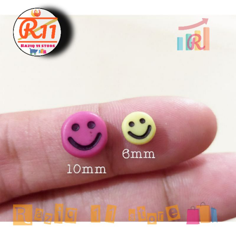 Manik Manik Smile Bahan Akrilik Ukuran 10MM Bahan Kerajinan