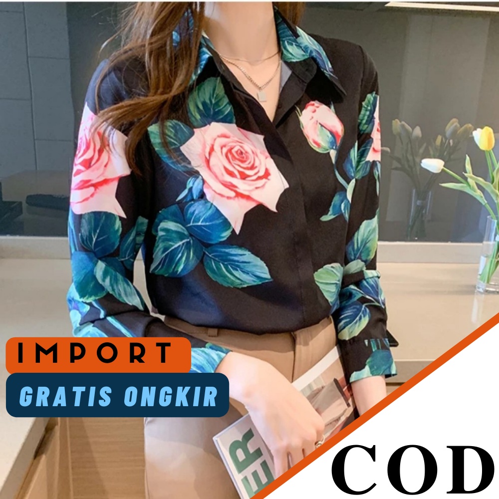 TM 5131 kemeja tea roses import  IMPORT HIGHQUALTY OVERSIZE TERBARU 2022 KEMEJA KERJA KEMEJA KANTOR 