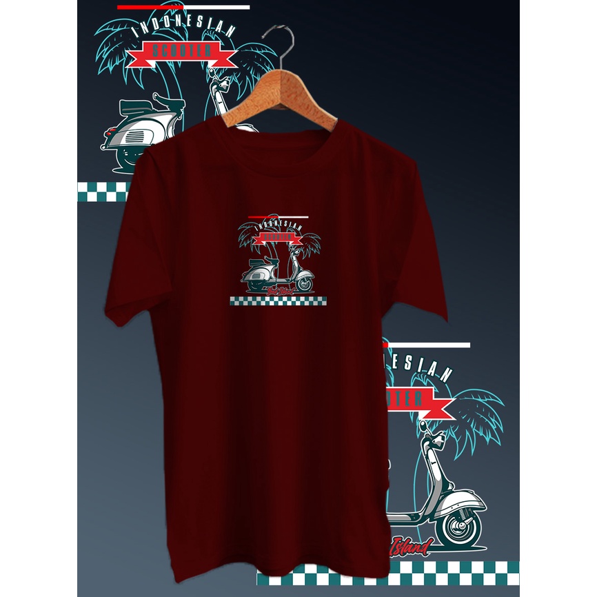 KAOS DISTRO PRIA COTTON COMBED 30S DEPAN /TSHIRT GAMBAR DIGITAL FULLPRINT INDONESIAN SCOOTER NECK/LENGAN PENDEK