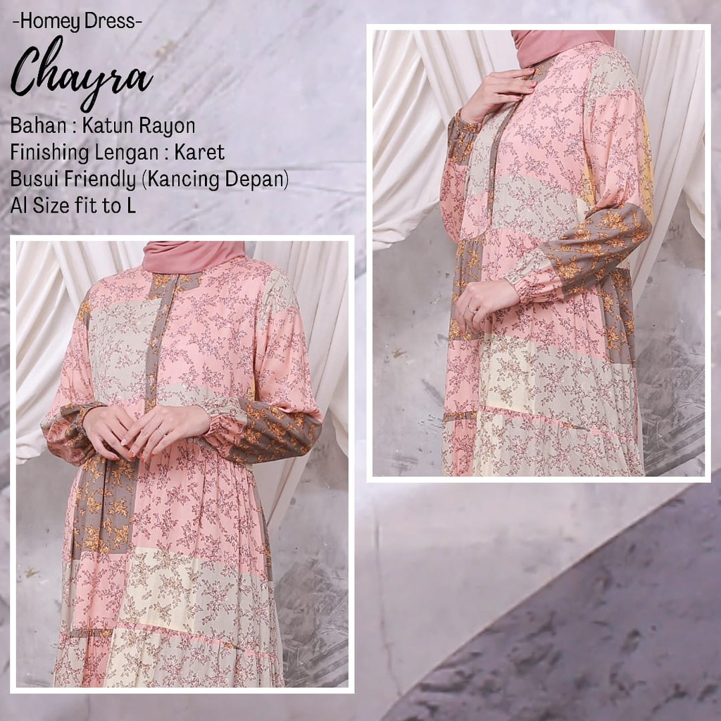 Termurah - Homey Dress Chayra Gamis Dewasa Motif Bahan Katun Rayon Premium Nyaman Dipakai | Bisa Cod