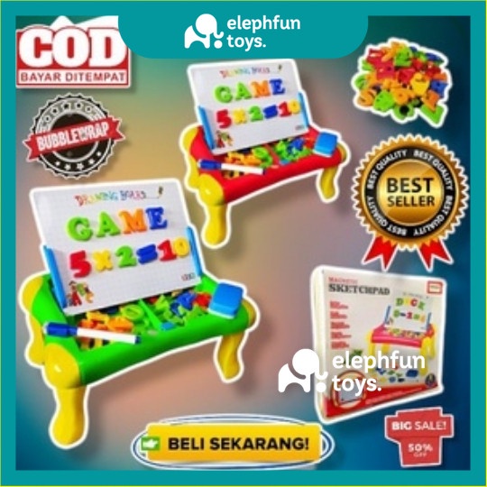 Jual Meja Belajar Anak Menggambar Menulis Berhitung Papan Tulis Magnet ...